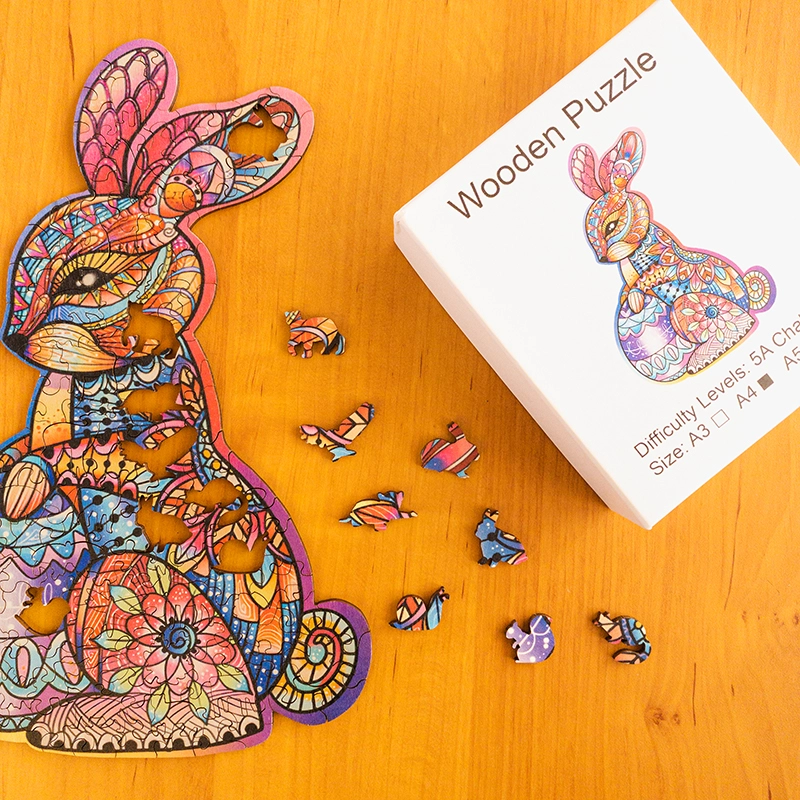 Puzzle de lemn - Lepuraș de Paște 1