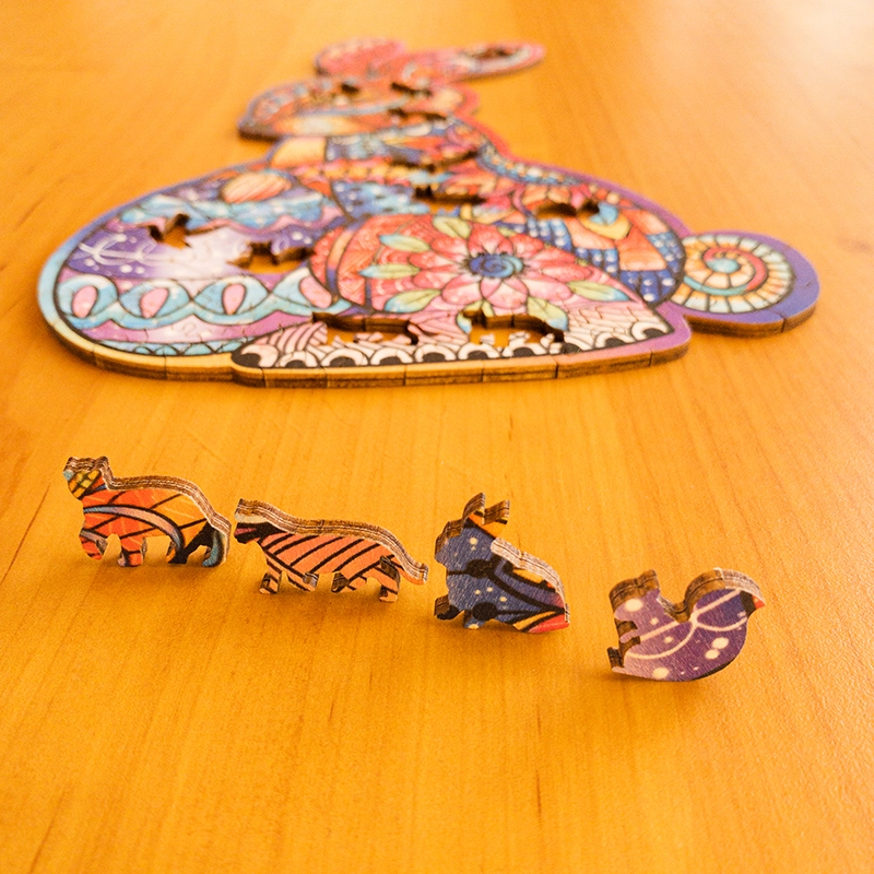 Puzzle de lemn - Lepuraș de Paște 6 Puzzle de lemn - Lepuraș de Paște 6