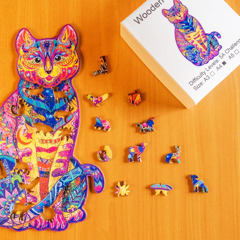 Pisică – Puzzle de lemn 4
