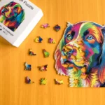 Puzzle de lemn - Colorat câine 1