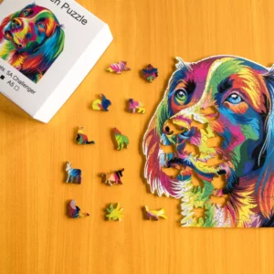 Puzzle de lemn - Colorat câine 1