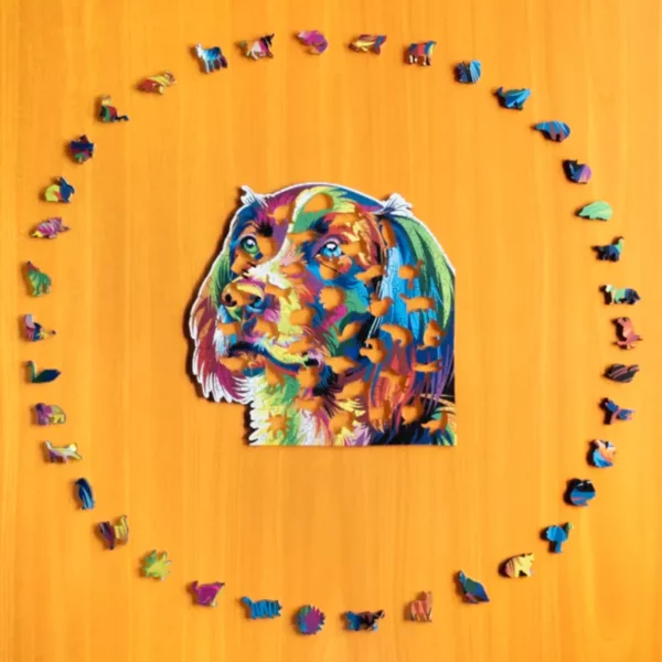 Puzzle de lemn - Colorat câine 3