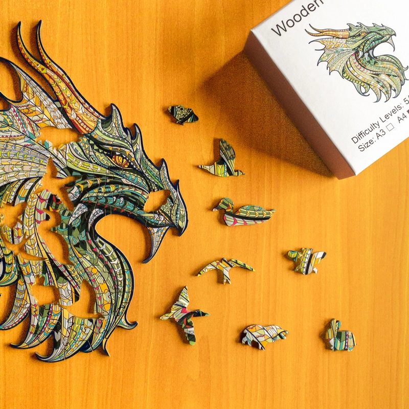 Puzzle de lemn - Dragon 1 Puzzle de lemn - Dragon 1