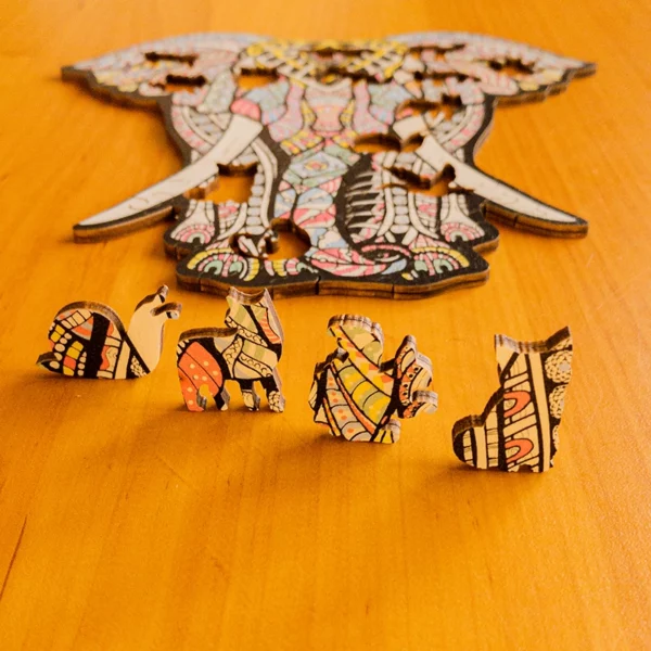 Puzzle de lemn - Elefant 6