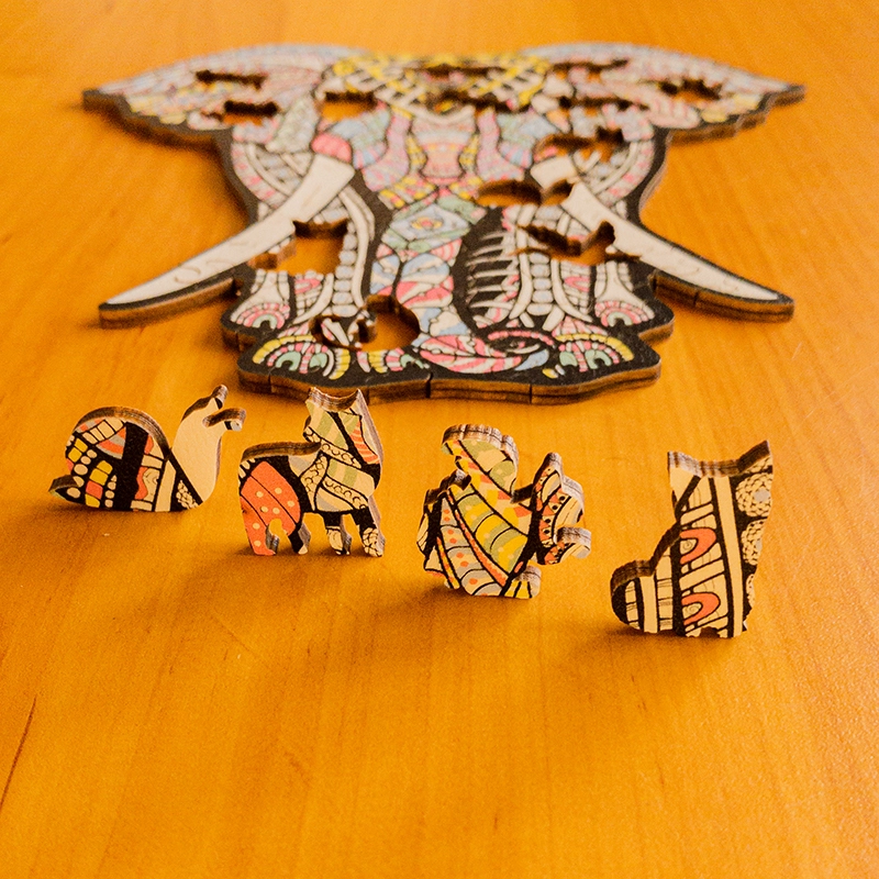 Puzzle de lemn - Elefant 6 Puzzle de lemn - Elefant 6