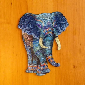 Puzzle de lemn - Elefant exotic 2