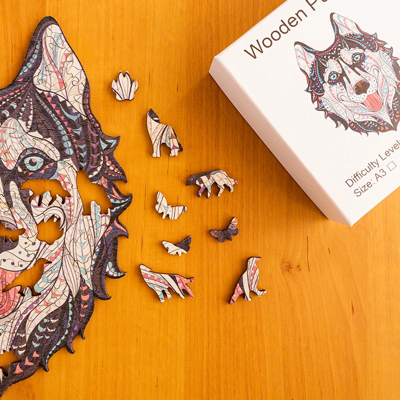 Puzzle de lemn - Husky 1