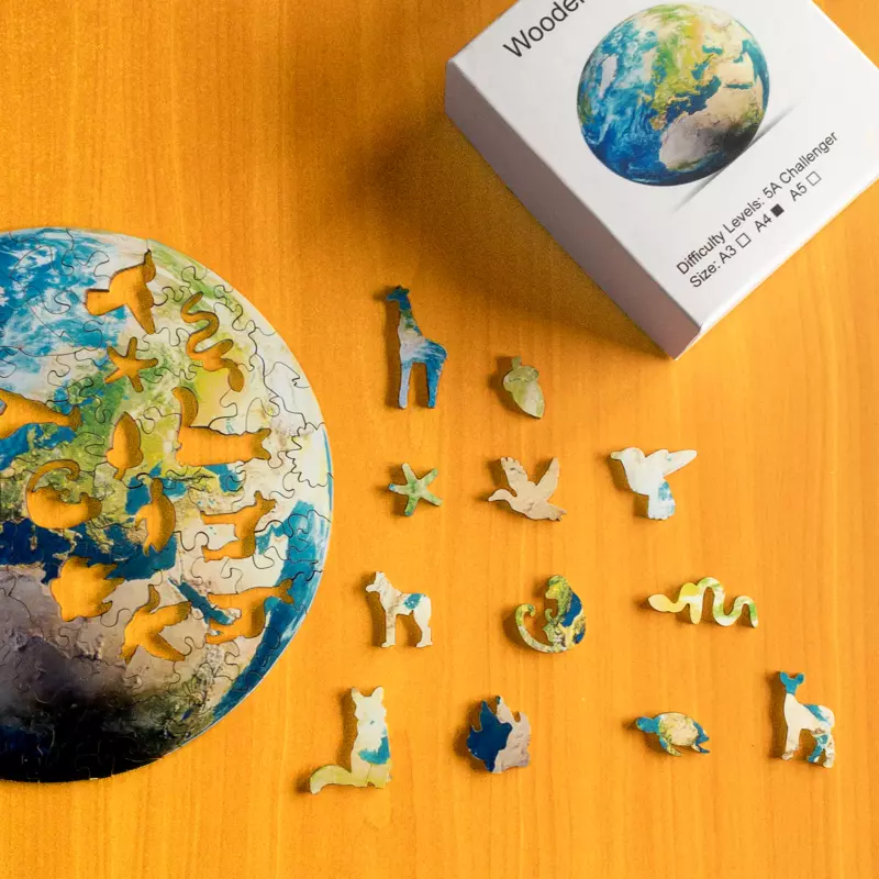 Puzzle de lemn - Planeta Pământ 1