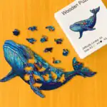 Balenă albastră uimitoare - Puzzle din lemn 1