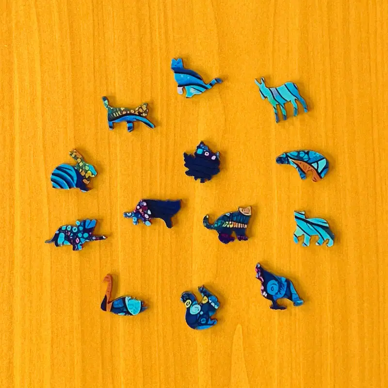 Balenă albastră uimitoare - Puzzle din lemn 3 Balenă albastră uimitoare - Puzzle din lemn 3