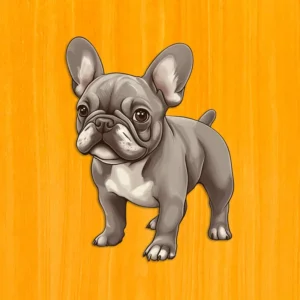 Bulldog francez obraznic - Puzzle din lemn 2