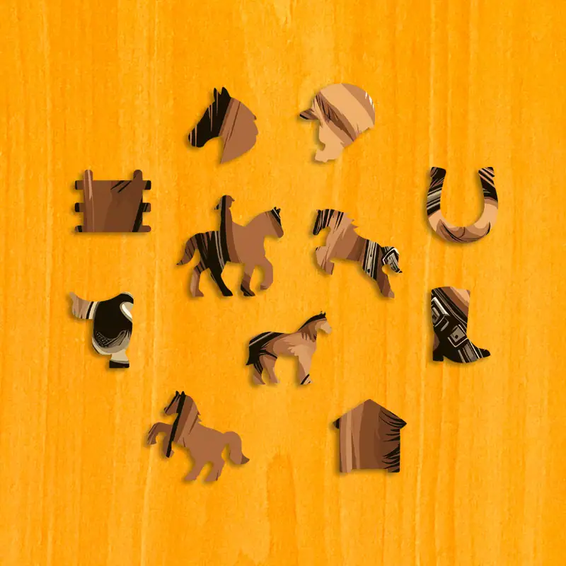 Cal blând - Puzzle din lemn 3 Cal blând - Puzzle din lemn 3