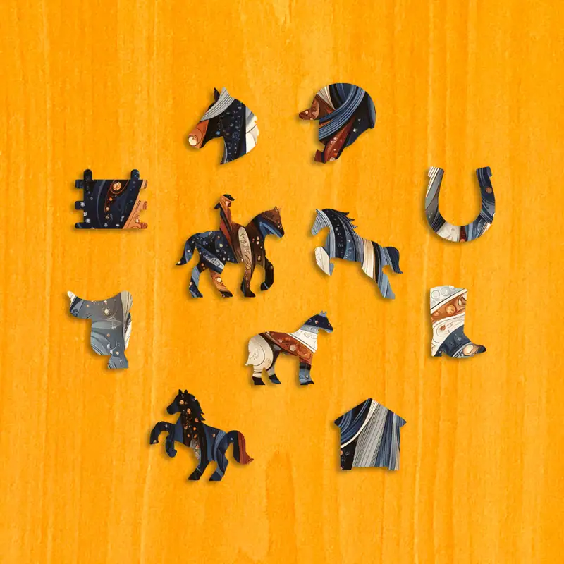 Cal la răsărit - Puzzle din lemn 3 Cal la răsărit - Puzzle din lemn 3