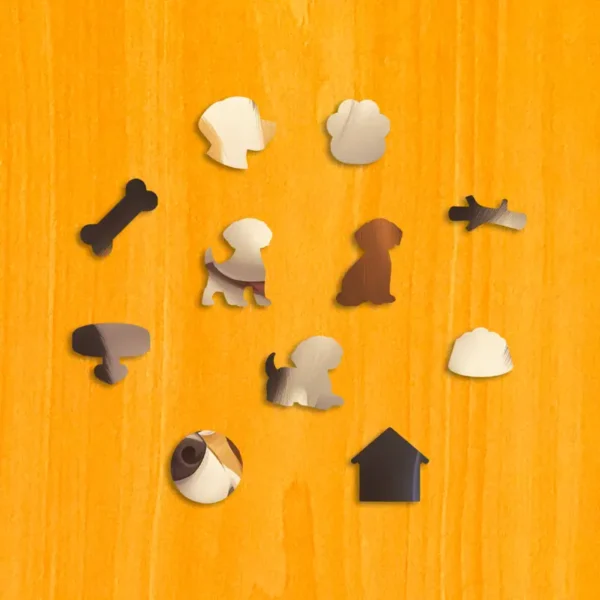 Cățeluș jucăuș - Puzzle din lemn 3
