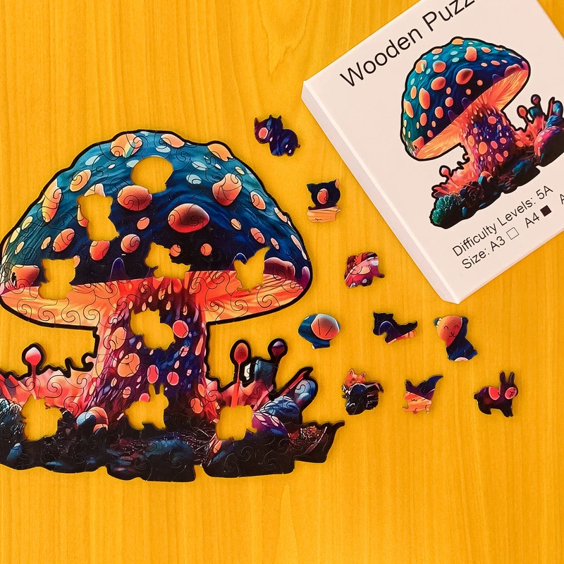 Ciupercă fermecată - Puzzle din lemn 1 Ciupercă fermecată - Puzzle din lemn 1