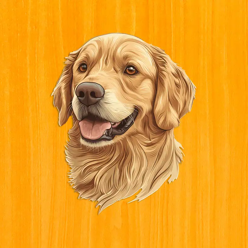 Golden retriever prietenos - Puzzle din lemn 2 Golden retriever prietenos - Puzzle din lemn 2