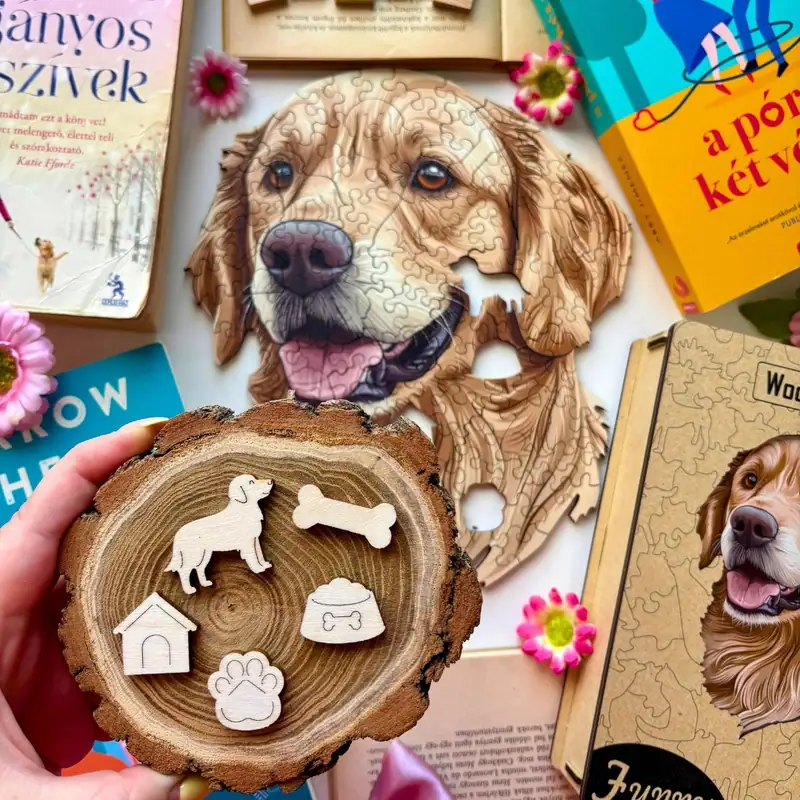 Golden retriever prietenos - Puzzle din lemn 5 Golden retriever prietenos - Puzzle din lemn 5