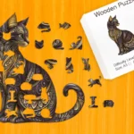 Pisică maiestuoasă - Puzzle din lemn 1