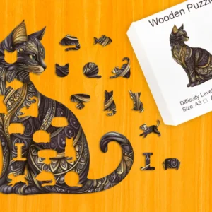 Pisică maiestuoasă - Puzzle din lemn 1