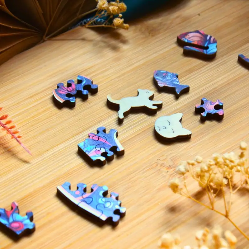 Pisică multicoloră - Puzzle din lemn 6 Pisică multicoloră - Puzzle din lemn 6