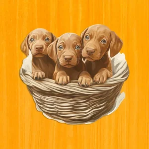 Pui de Vizsla curioși - Puzzle din lemn 2