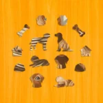 Pui de Vizsla curioși - Puzzle din lemn 3
