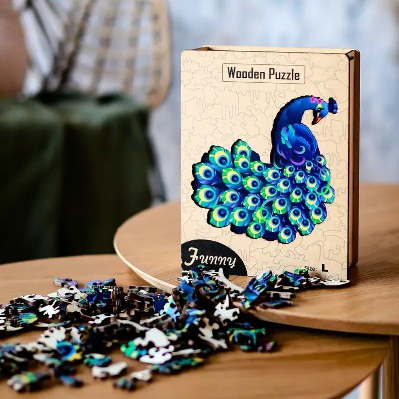Puzzle de lemn - Păun 8 Puzzle de lemn - Păun 8