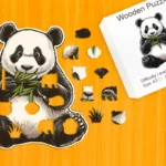 Urs panda flămând - Puzzle din lemn 1