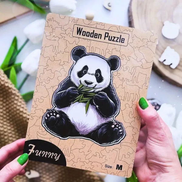 Urs panda flămând - Puzzle din lemn 5
