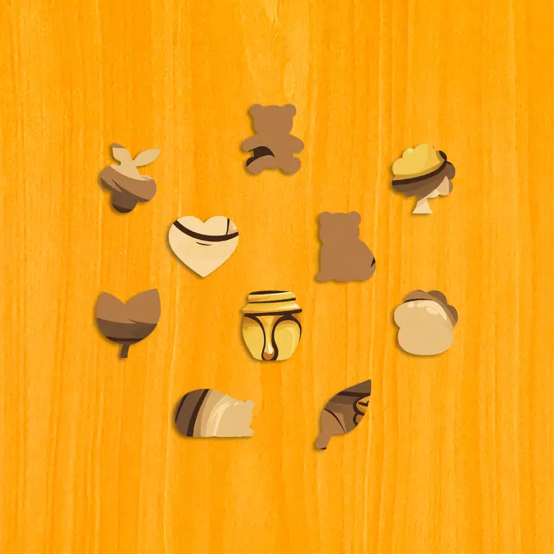 Ursul lacom - Puzzle din lemn 3 Ursul lacom - Puzzle din lemn 3