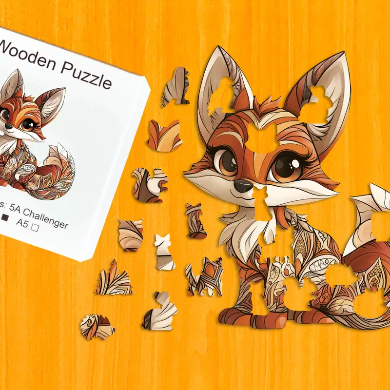 Vulpă ștrengară - Puzzle din lemn 1